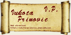 Vukota Primović vizit kartica